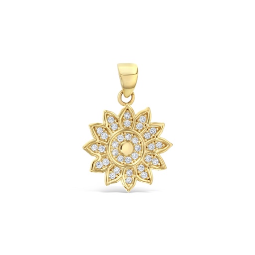 [STPD324] ## 9Y CZ FLOWER PENDANT