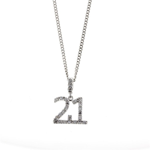 [STPD196] ## 9W CZ SET '21' PENDANT