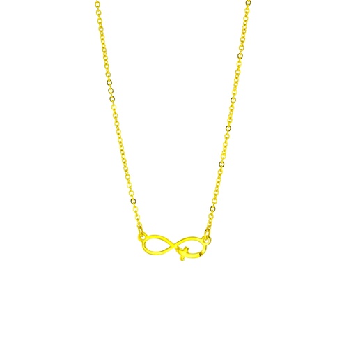 CROSS IN INFINITY ON FINE HAMMERED CABLE CHAIN