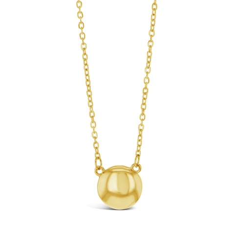 SMALL DOMED CIRCLE ON FINE HAMMERED CABLE CHAIN