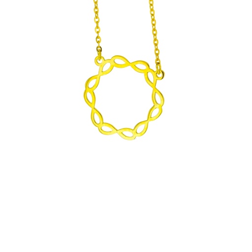 INFINITY CIRCLE ON FINE HAMMERED CABLE CHAIN