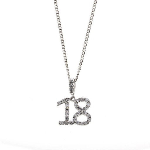 [STPD198] ## 9W CZ SET '18' PENDANT