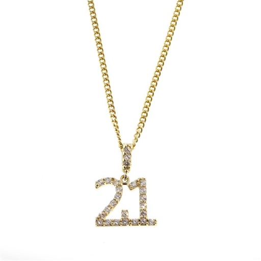 [STPD195] ## 9Y CZ SET '21' PENDANT