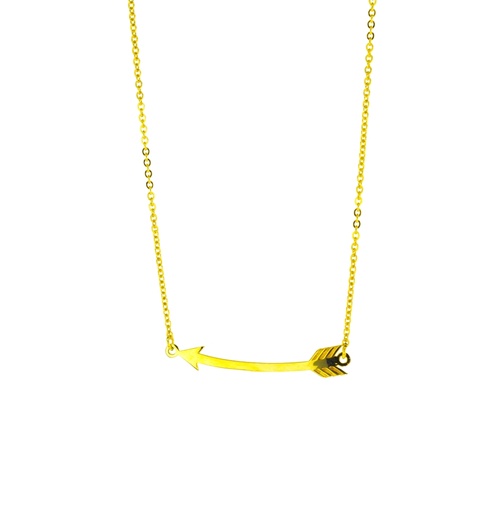 ARROW CURVED ON FINE HAMMERED CABLE CHAIN