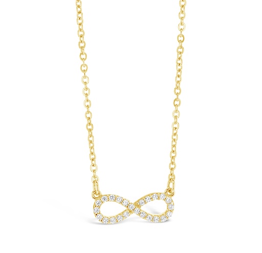 CZ SET INFINITY ON FINE HAMMERED CABLE CHAIN