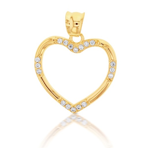 [STPD292] ## 9Y CZ & PLAIN OPEN HEART