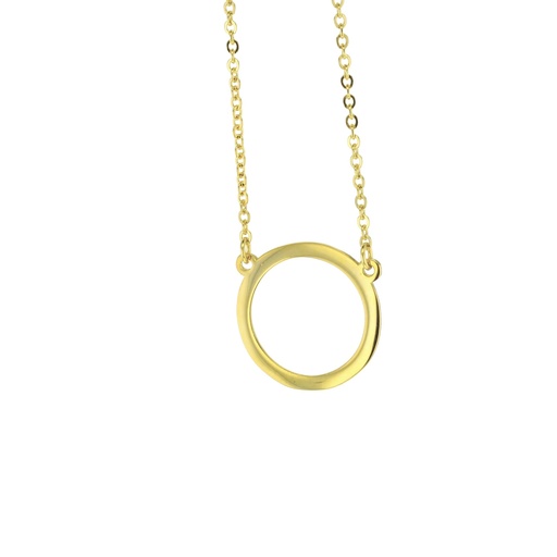 OPEN CIRCLE ON FINE HAMMERED CABLE CHAIN