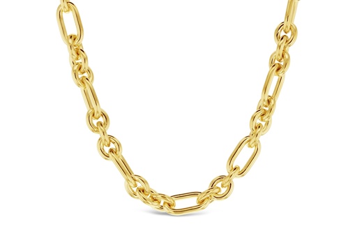 9CT SILVER FILLED CABLE 3+1 - 8.0MM WIDE - 14MM LONG LINK - 2.0MM WIRE