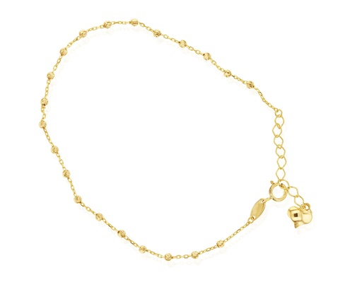 [BB78] 9Y CABLE WITH D/CUT BALLS BRACELET