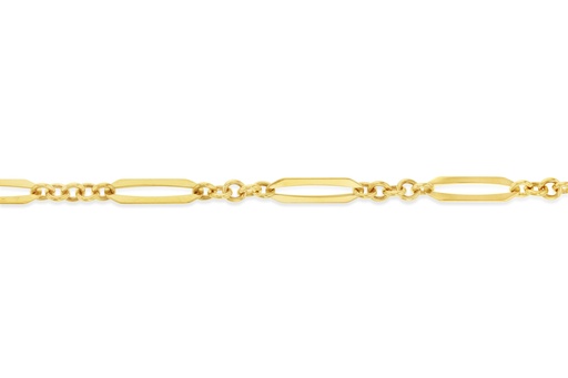 [BB114] 9Y FLAT FANCY PAPERCLIP CABLE BRACELET