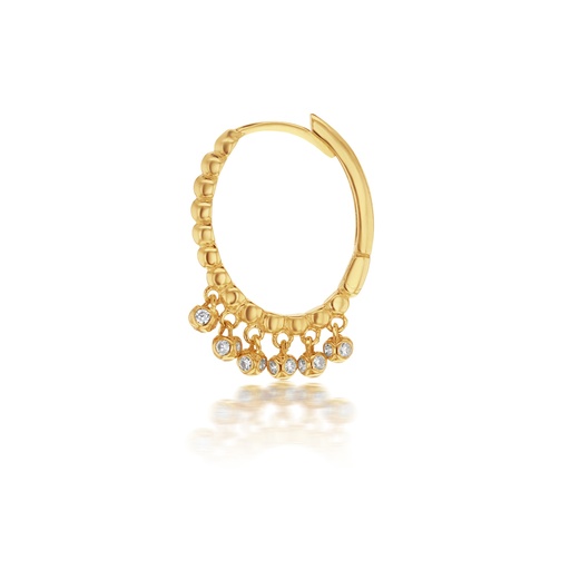 [EAR789] ## 9Y BEADED HUG MINI CZ DROPS