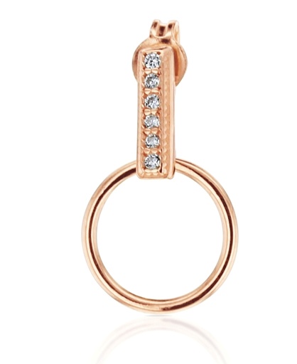 [EAR611] ## 9P CZ RECTANGLE BAR W/CIRCLE