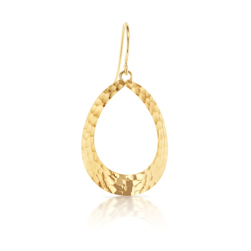 [EAR791] ## 9Y HAMMERED OPEN TEAR DROP