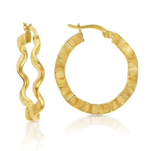 [EAR699] ## 9Y FANCY WAVY HOOPS