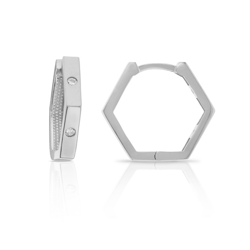[EAR807] ## 9W HEXAGON W/ SINGLE CZ'S