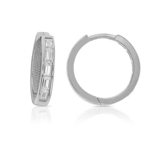 [EAR837] ## 9W BAGUETTE CZ SET HUGGIE