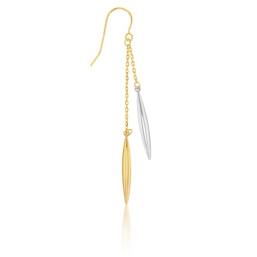 [EAR599-YW] ## 9YW DOUBLE POLISHED BAR DROP