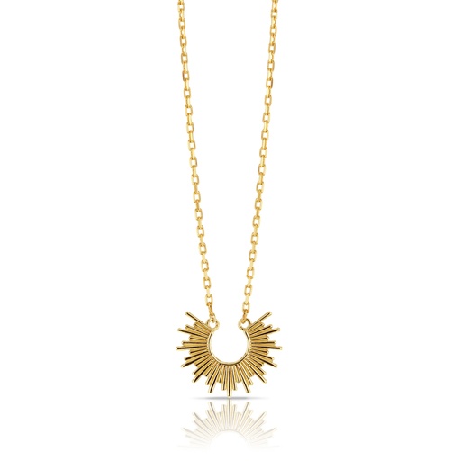 [BB92] ## 9Y STRIPED OPEN CIRCLE NECKLACE SUN