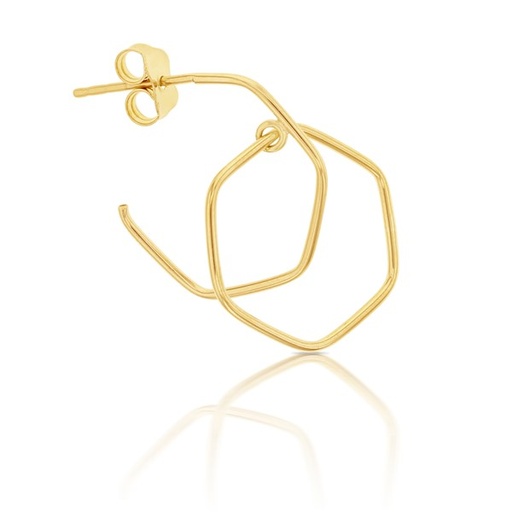 [EAR566] ## 9Y FINE WIRE DOUBLE HEXAGON STUD DROP