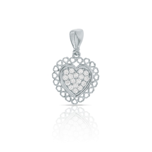 [STPD303]  ## 9W CZ SET HEART PEND