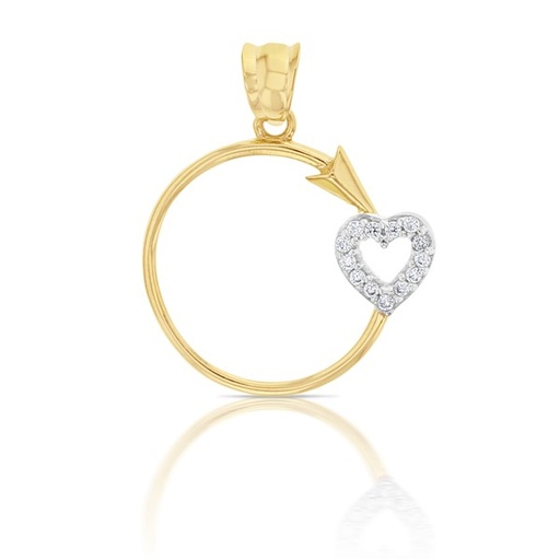 [STPD295] 9Y ARROW CIRCLE W CZ HEART