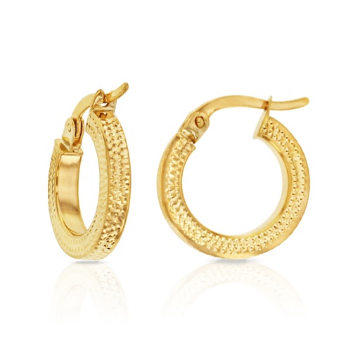 [EAR697] ## 9Y 3MM TEXTURED HOOPS