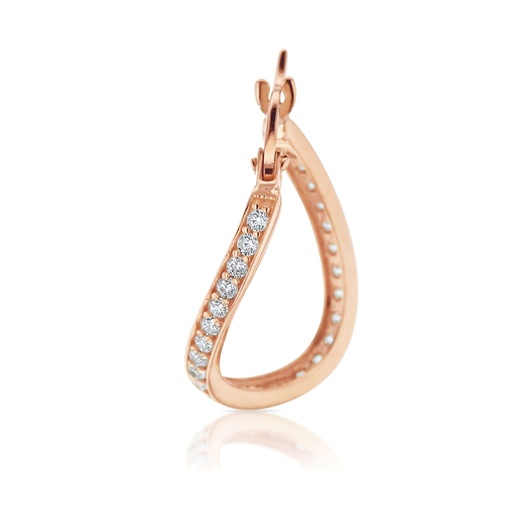 [EAR636] ## 9P CZ WAVY OVAL 15MM HOOP