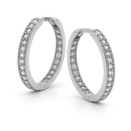 [EAR266] ## 9W CZ SET 14MM HUGGIE