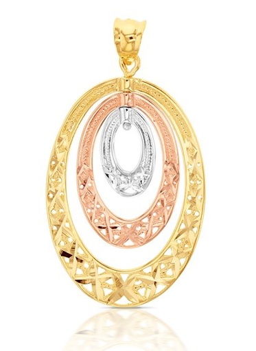 [PD50] ## 9YWP OVAL FANCY DROP PENDANT