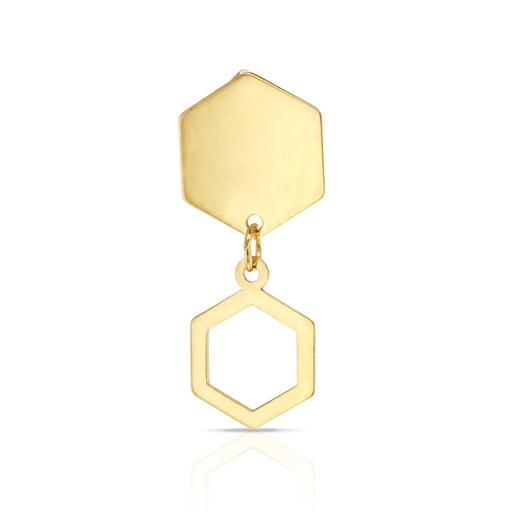 [EAR782] ## 9Y FLAT HEXAGON STUD DROP