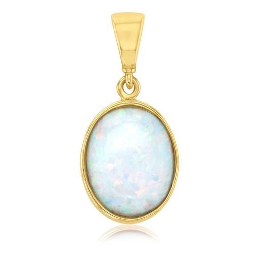 [PD101] 9Y DOMED OVAL OP PENDANT