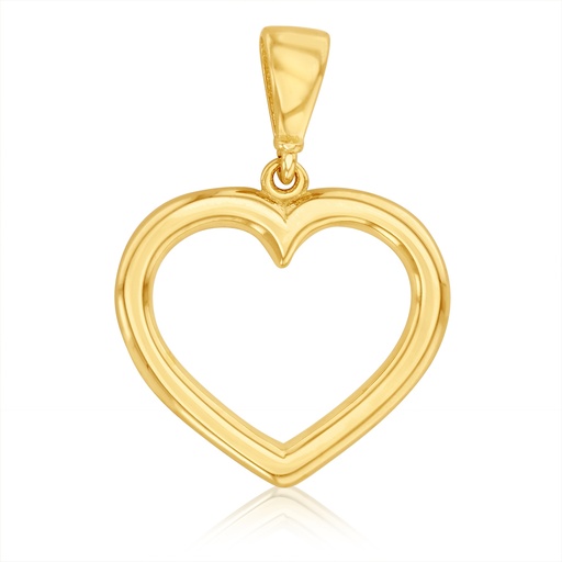 [PD105] 9Y OPEN 14.9MM PLAIN HEART BORDER PENDANT
