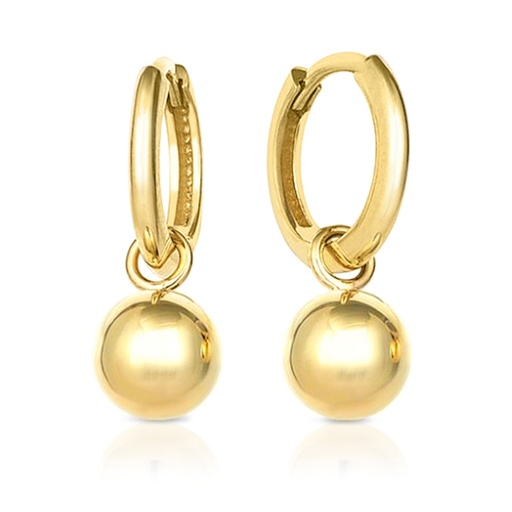 [EAR1038] 9Y SLIDING BALL DROP ON PLAIN HUGGIE