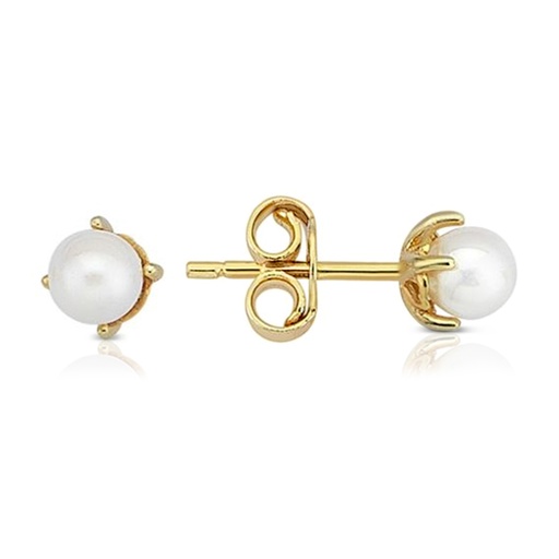 [EAR1046] ## 9Y PEARL STUD 4.5MM