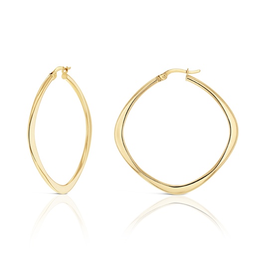 [EAR1071] ### 9Y FLAT SIDES SQUARED HOOP 35MM