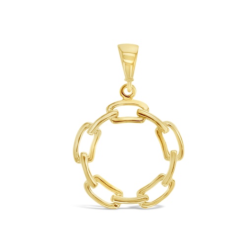 [PD110] ## 9Y OPEN CIRCLE CHAIN LINKS PENDANT