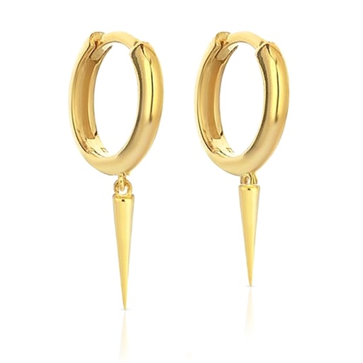 [EAR1039] ## 9Y PLAIN HUGGIE WITH POINT DROP