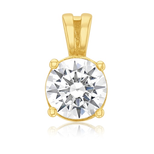 [STPD340] 9Y 6.2MM ROUND CZ IN 4 CLAWS PENDANT