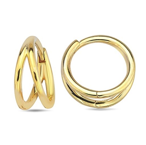 [EAR1022] 9Y PLAIN DOUBLE BAR HUGGIE