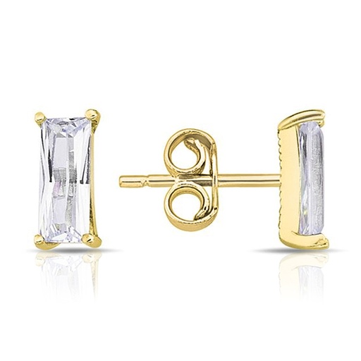 [EAR1056] ### 9Y LONG RECTANGULAR CRISS CUT BAGUETTE 3MM