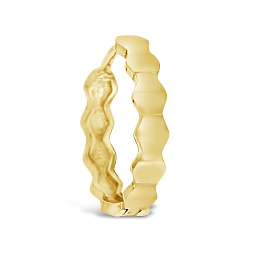 [EAR855] ## 9Y FACETED HEXAGON 12MM HUGGIE