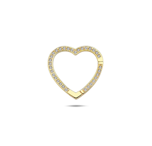 [ENH17-9y] ## 9Y 15.6MM CZ BORDER HEART ENHANCER CLIP