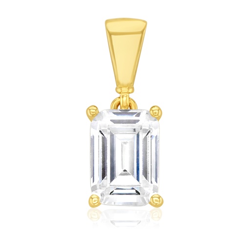 [STPD341] 9Y 5MM X 7.7MM RECTANGLE CZ IN 4 CLAWS PENDANT