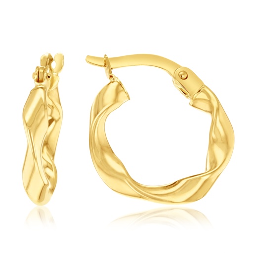 [EAR62] 9Y SWIRL HOOP EARRING 12MM
