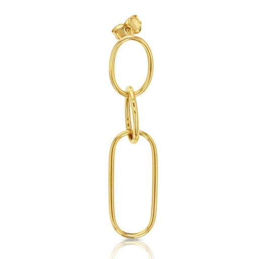 [EAR691] ### 9Y PAPERCLIP & OVAL DROP EARRI
