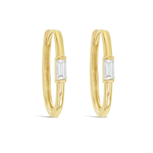 [EAR873] 9Y PAPERCLIP HUGGIE S/SET - CZ