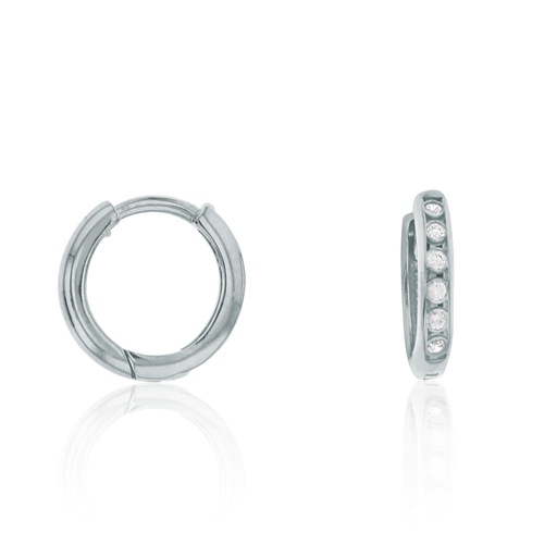 [EAR717] ## 9W CZ SET MINI PLAIN HUGGIE