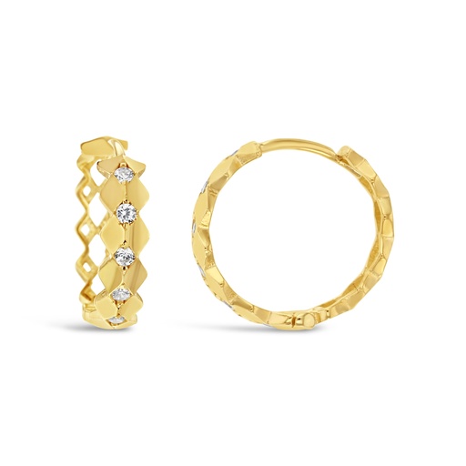 [EAR949] ## 9Y 12.5MM CZ DIA CUT HUGGIES