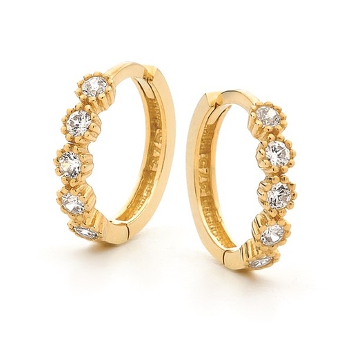 [EAR269] ## 9Y CZ SET 9.5MM HUGGIE