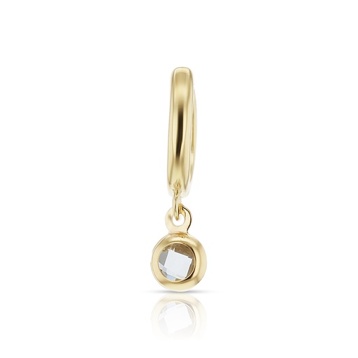 [EAR886] ## 9Y 8MM HUGGIES - WHITE QUARTZ